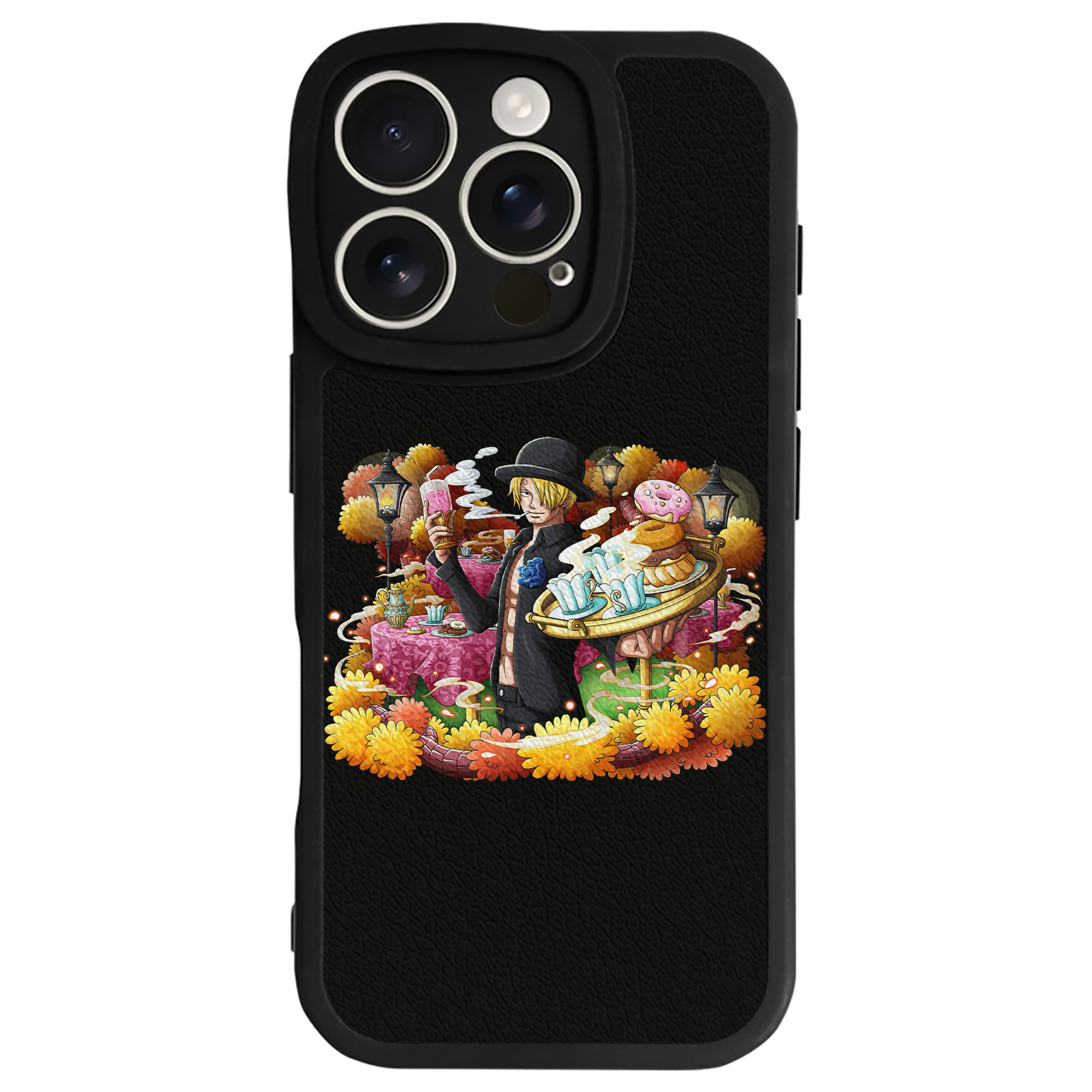 （画像用） ワンピース サンジ ONE PIECE Sanji 【iPhone 16シリーズ対応】シリコンスマホケース（レザー調） 材質：シリコン
